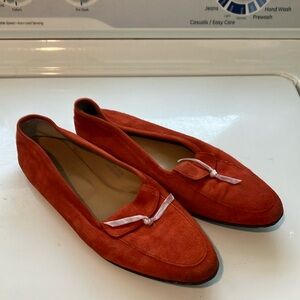 Elegant Orange Suede Loafers j crew size 8